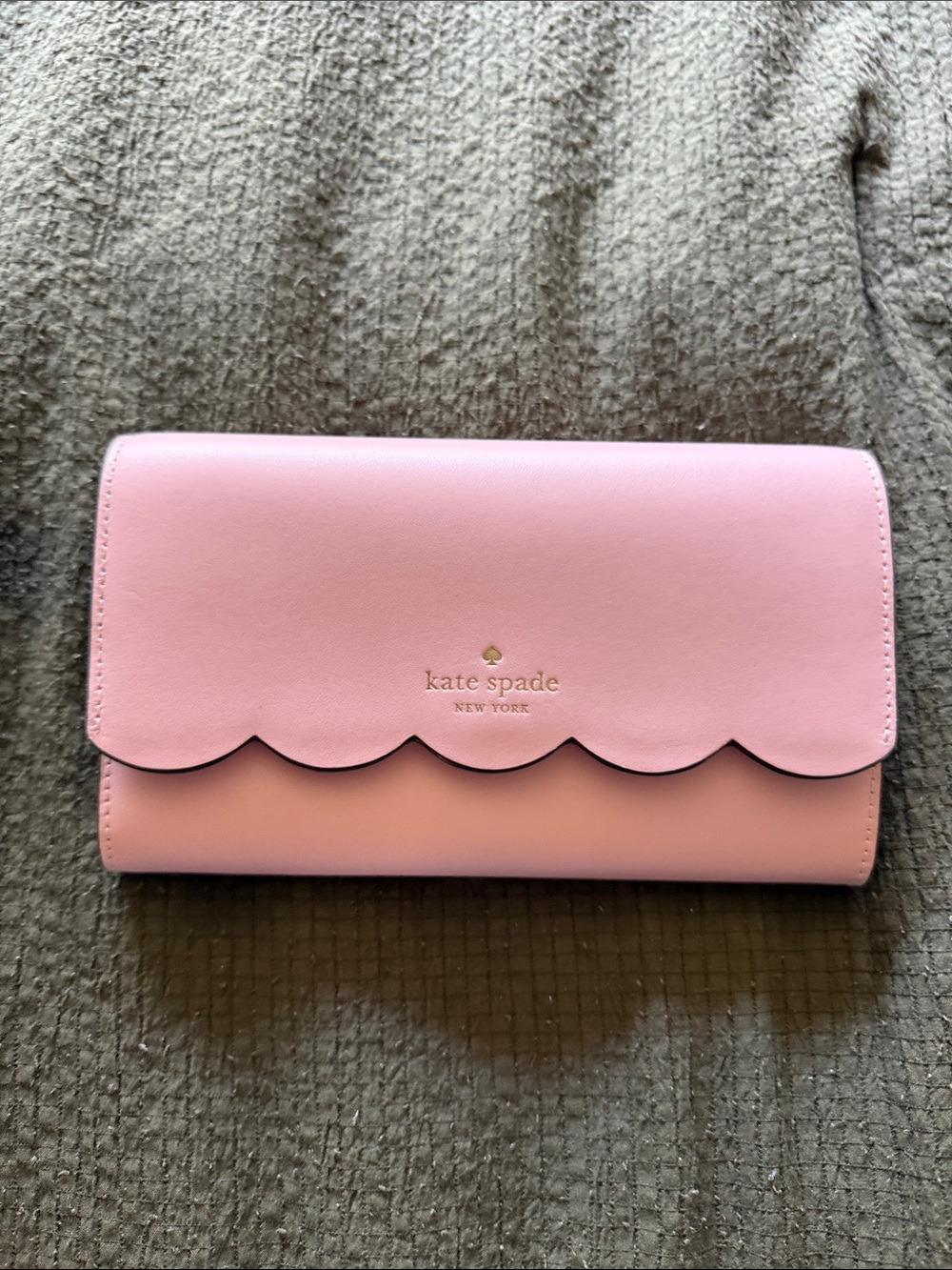 kate spade Pink Scallop Flap Leather Wallet